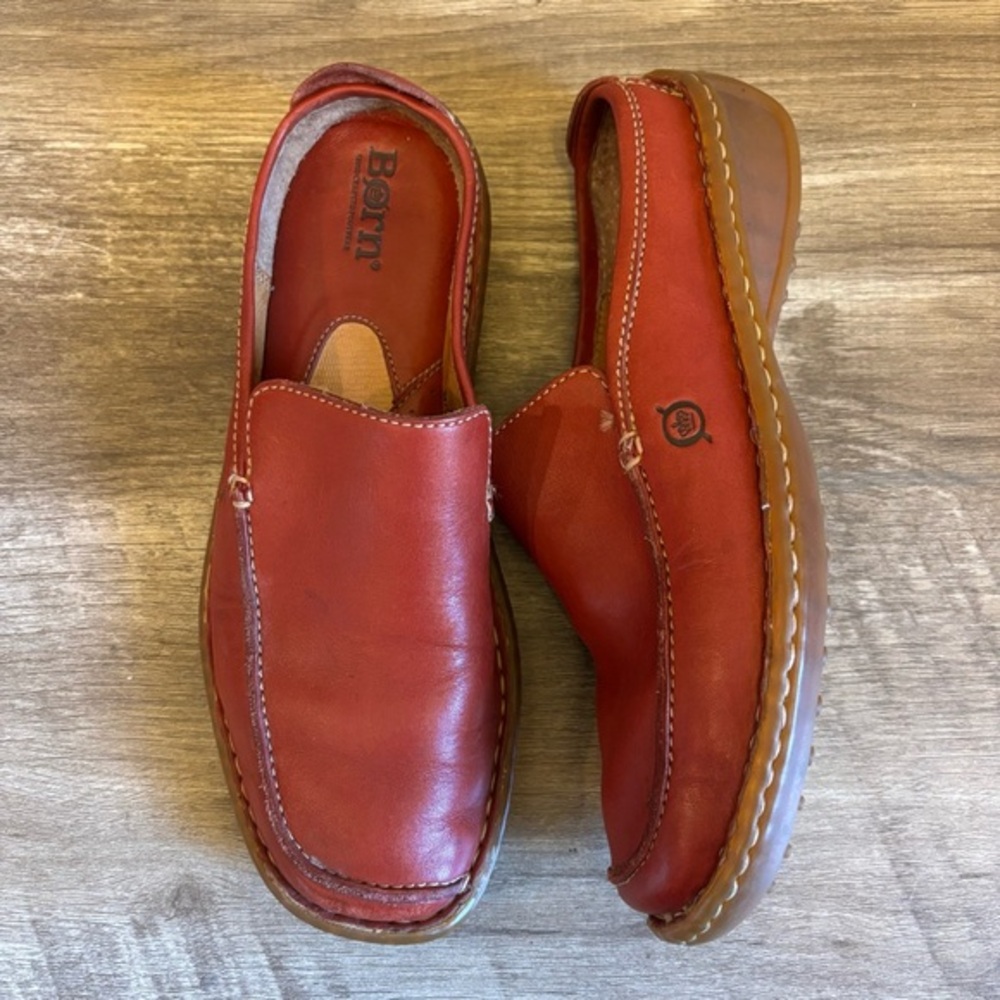 Born Leather Loafer Mules Womens 7